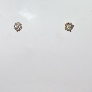 Helzberg diamond/garnet earrings - 1/2 carat total, 10k yellow gold